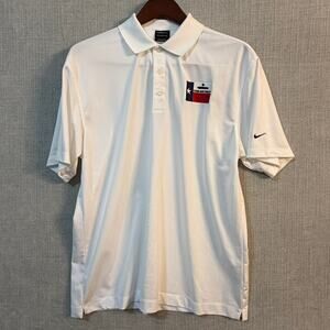Nike Dri-Fit Mens Large White Polo - Texas Flag Come Take it